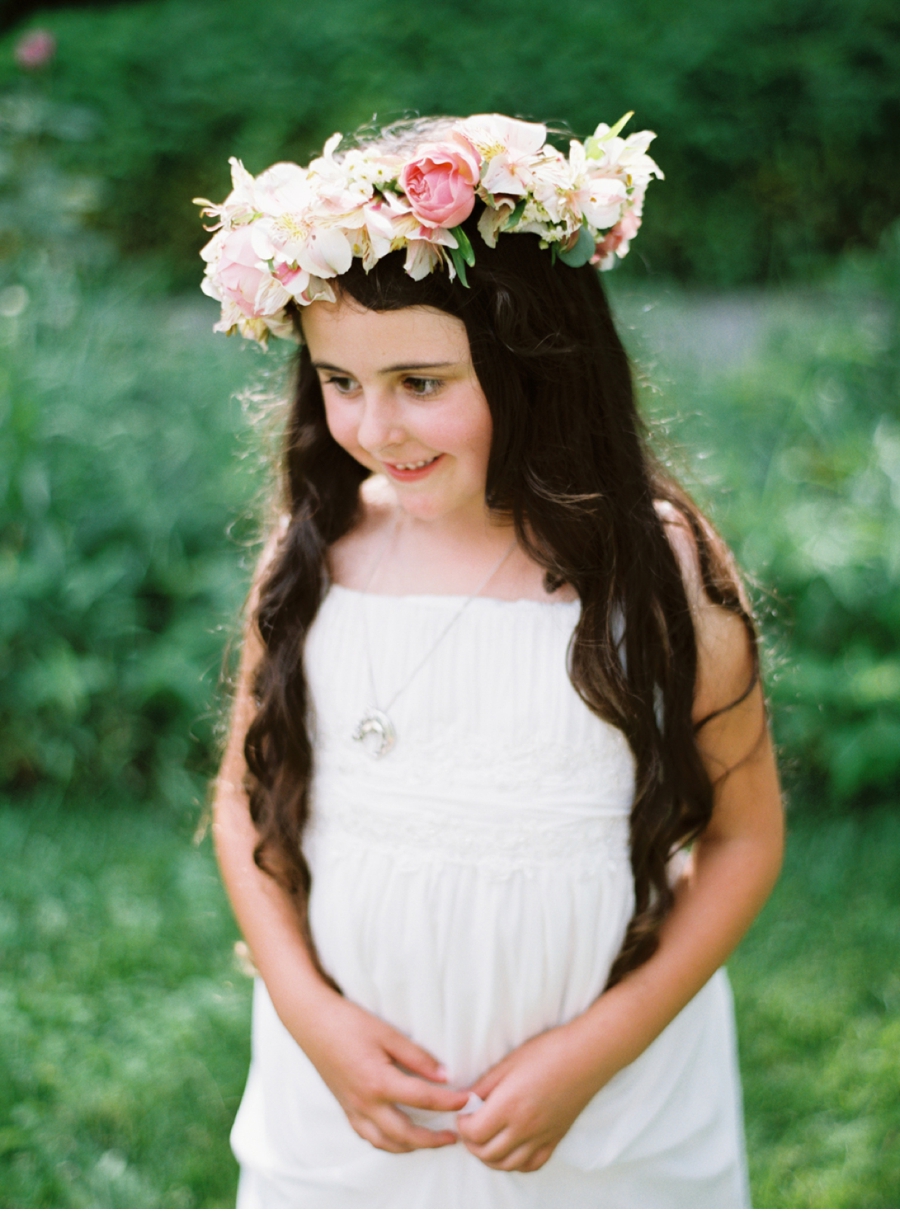 Brunette-Flower-Girl-Wearing-Floral-Crown