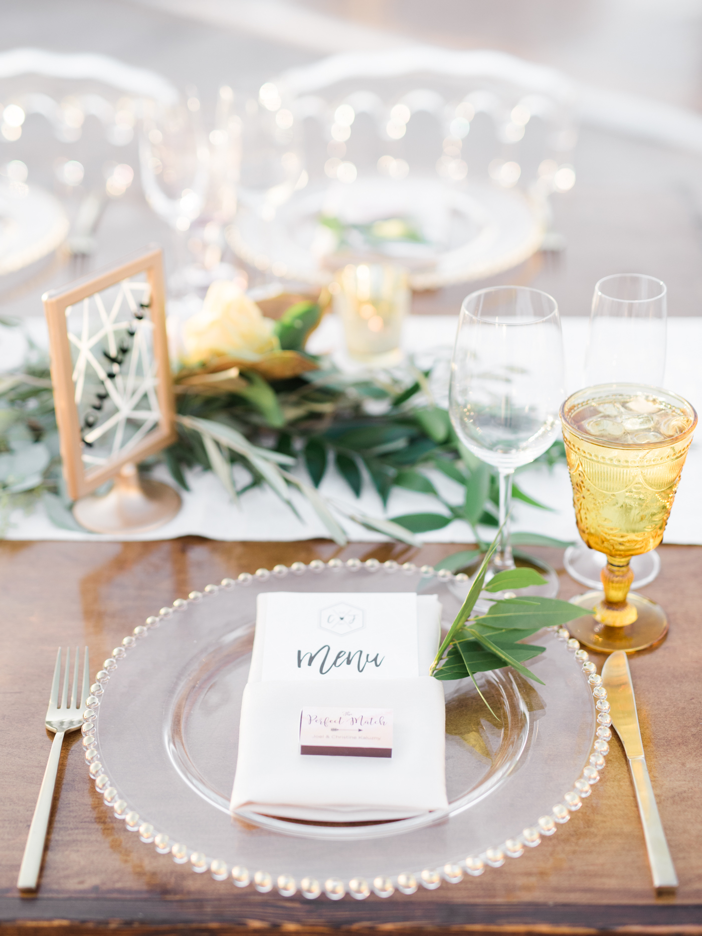 Place setting at the Villa