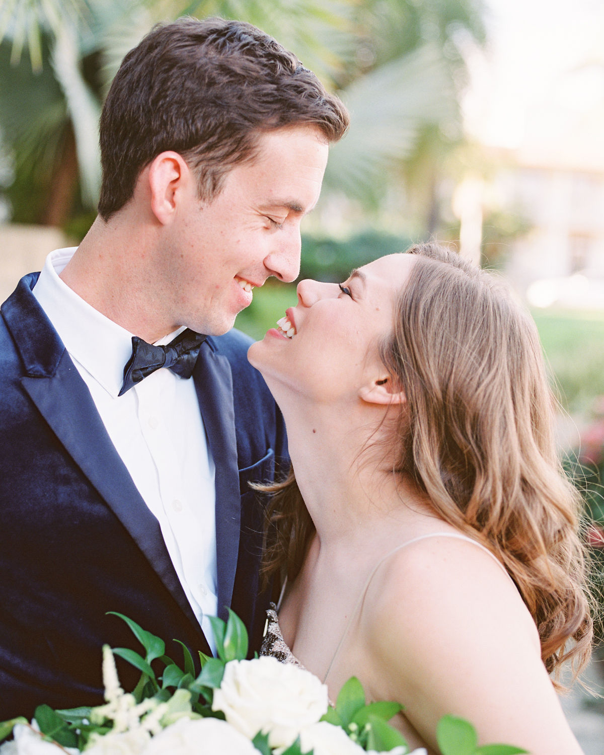 Romantic film engagement session Santa Barbara Courthouse