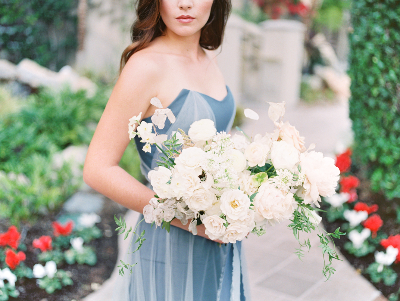 Airy Bridal Bouquet with white and green