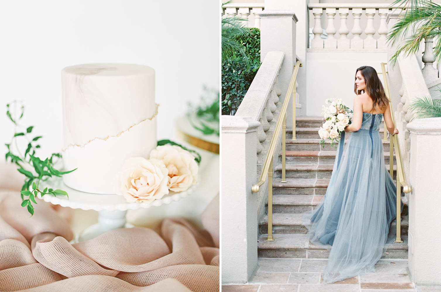 Blush Wedding Cake at the Ritz in Marina Del Rey