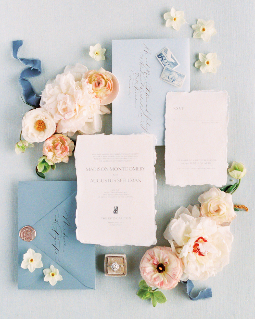 Blue Wedding Invitation Suite