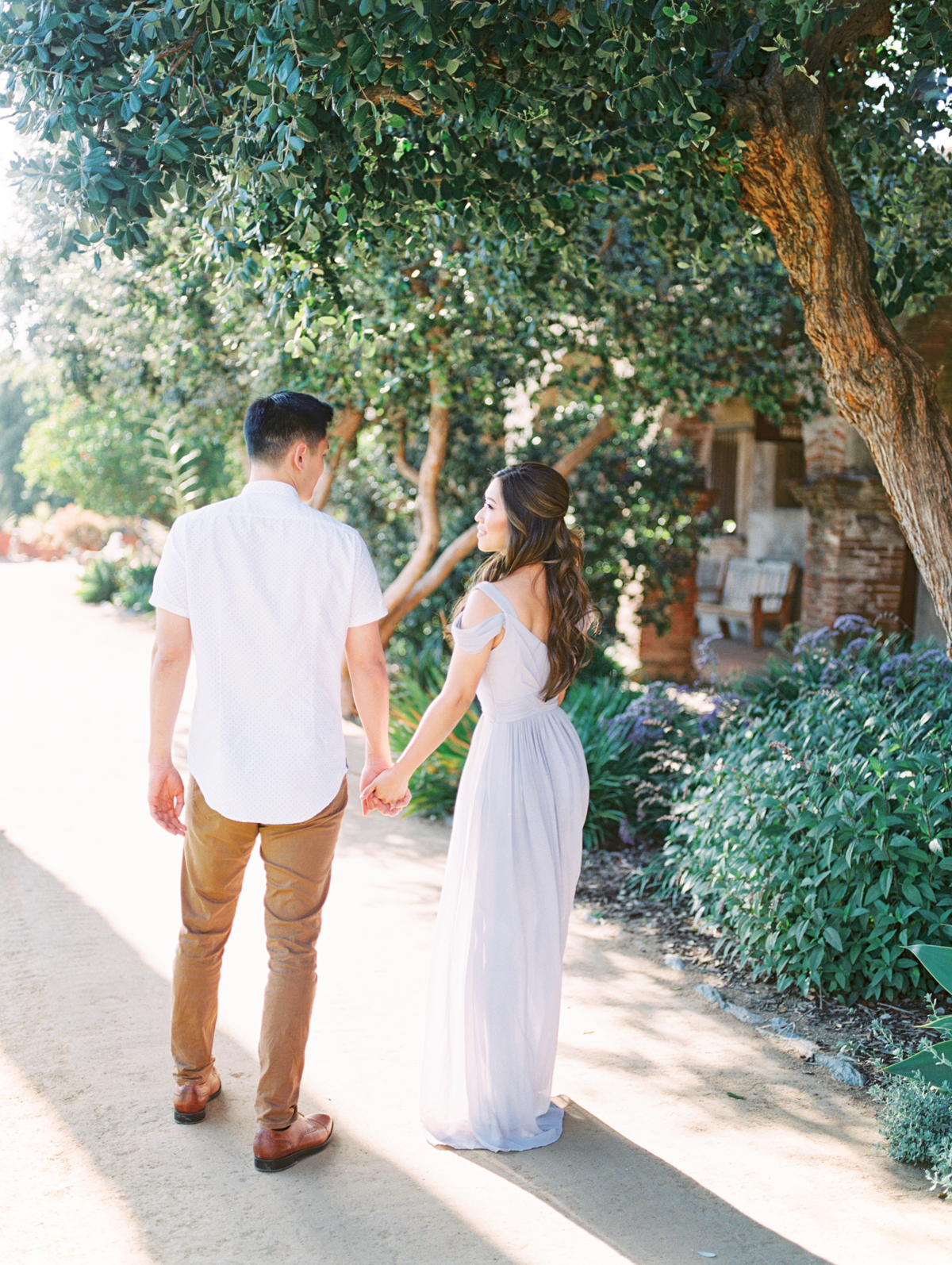 Natural engagement photo Mission San Juan Capistrano