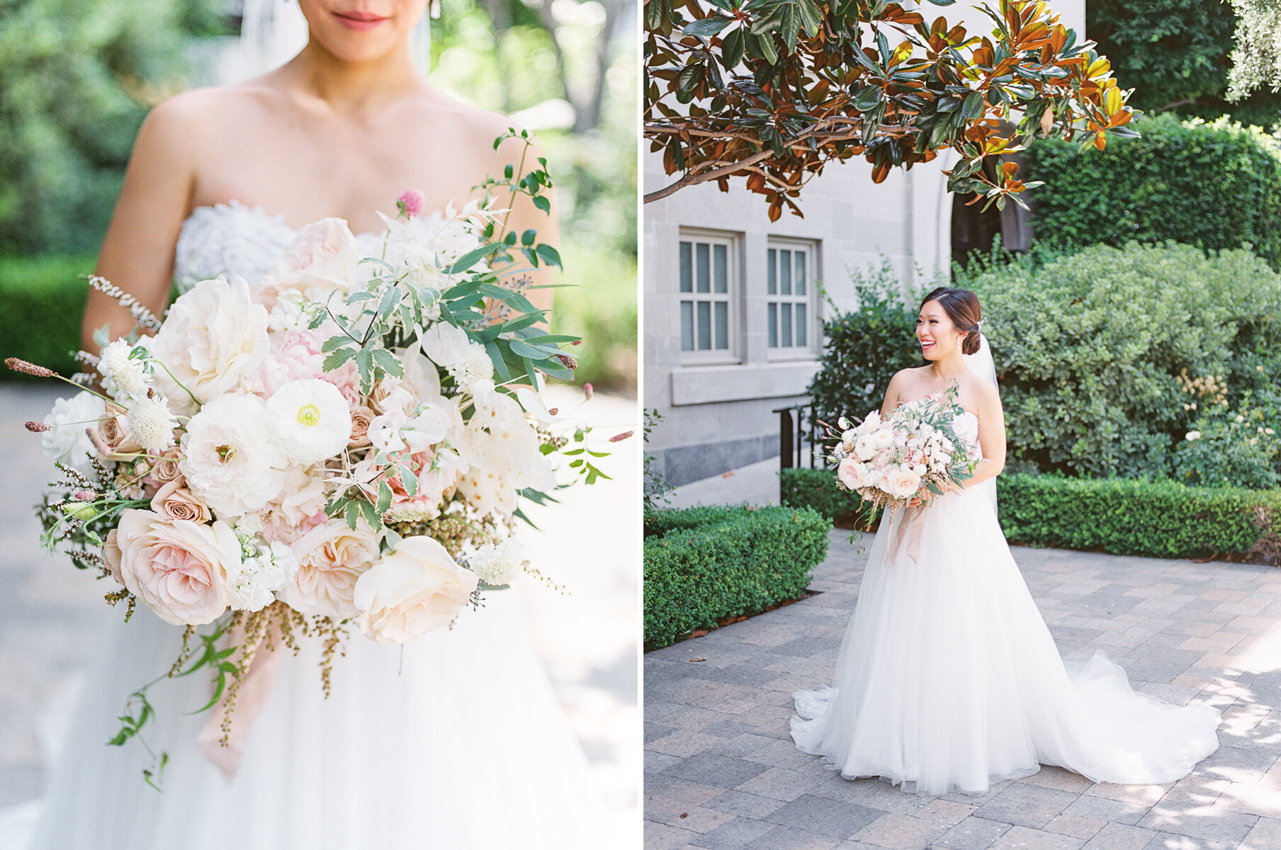 Organic Bridal Bouquet with hints of blush