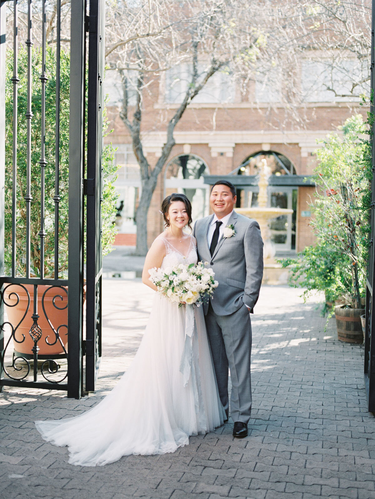 Bride and groom at the Estate on Second