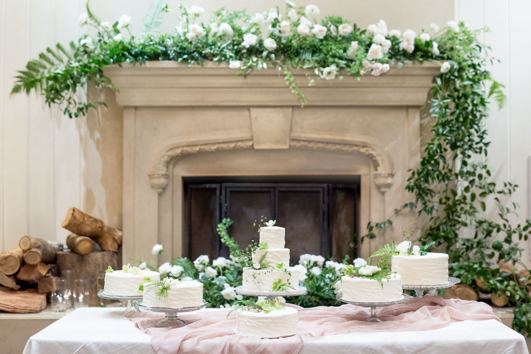 Cake display at Calamigos Ranch, Oak Room