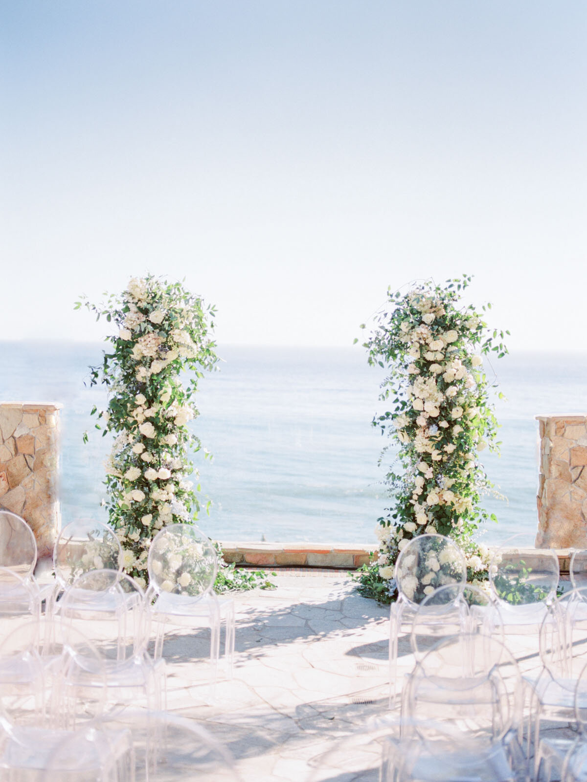 Beachfront wedding Ceremony at Casa di Pietra