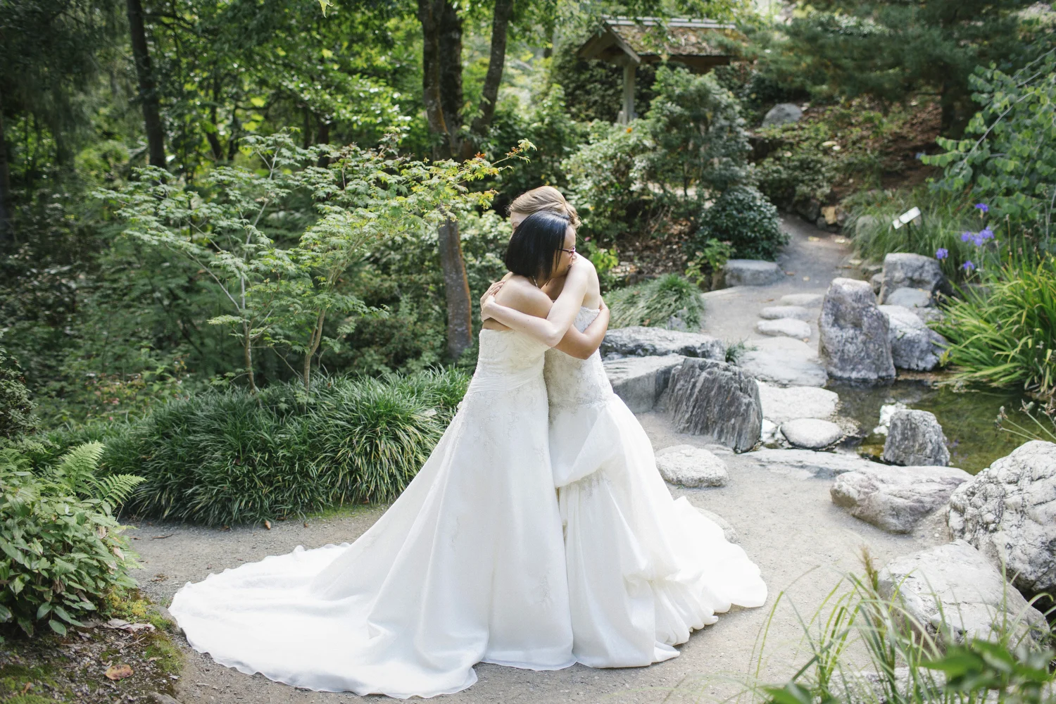 In the Japanese garden at the UC Botanical Garden. 