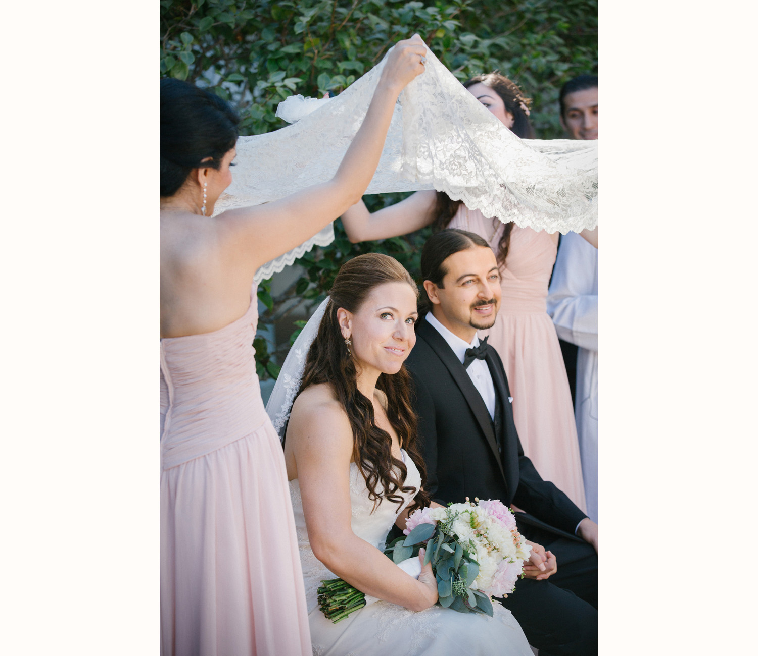 Sugar ceremony during Heather and Amir's Persian wedding ceremony at Piedmont Community Church. 