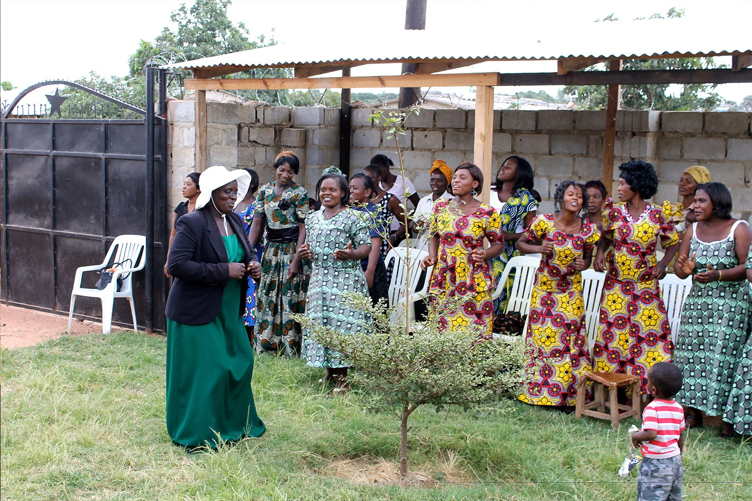The CiH women nominate a Director of Ceremonies to lead the graduation day. Ireen (a current student, here in green), did a fabulous job leading us in singing, dancing, skits, and making sure all events of the day ran smoothly. You're the best, Ireen!