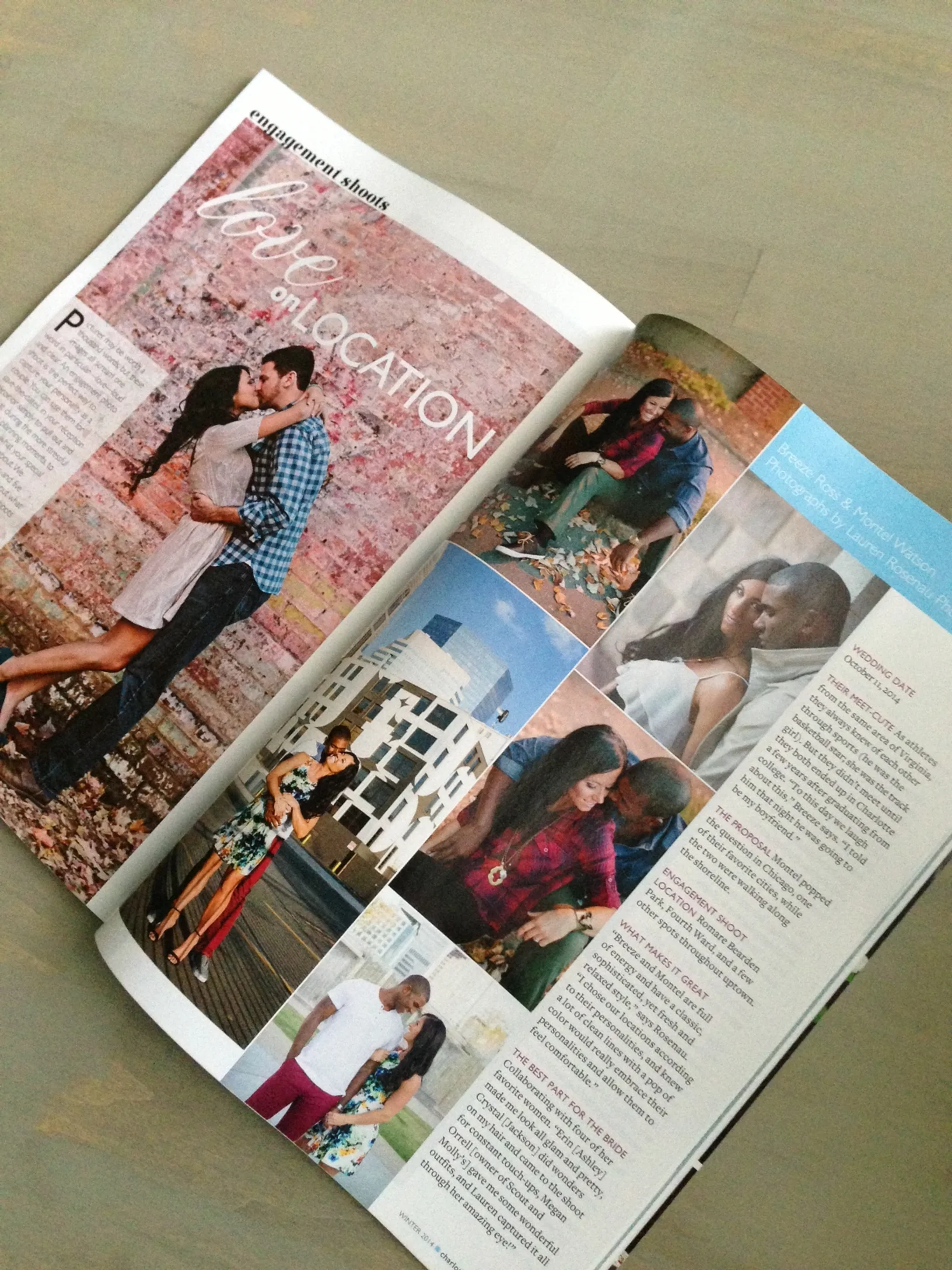 Breeze & Montell in Charlotte Wedding magazine