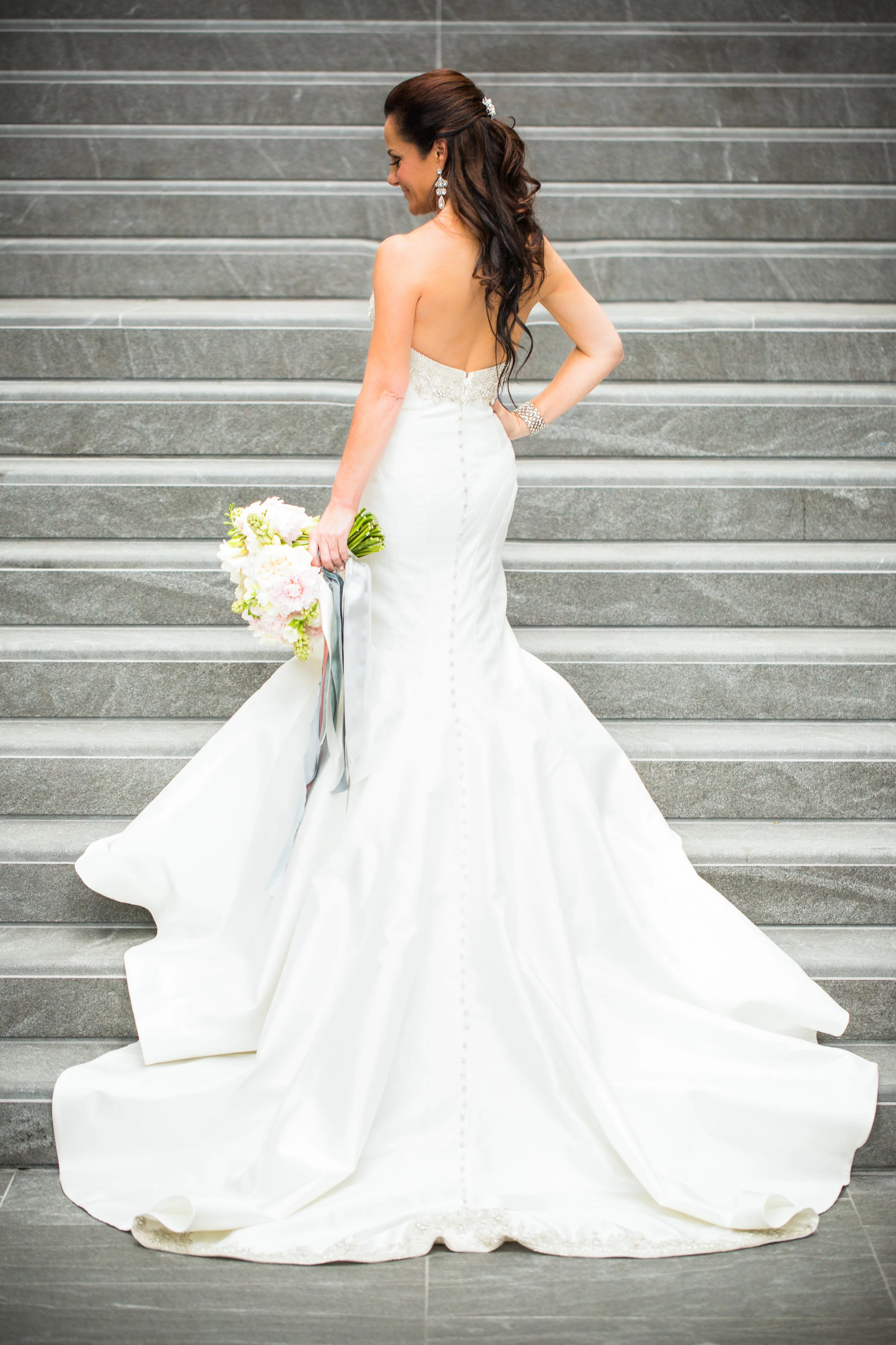 Photography by Lauren Rosenau Photography , Hair and Makeup by Jenny Le Makeup , Gown by Victor Harper Couture