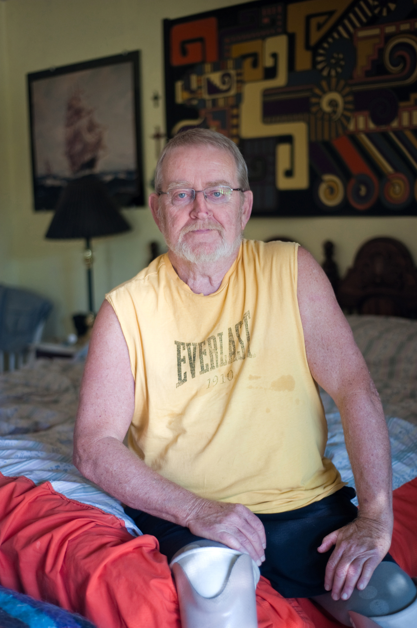 Chris in his Bedroom I am happy with my life. I have now been with my partner John for 36 years. It was not always easy, but definitely worth it.