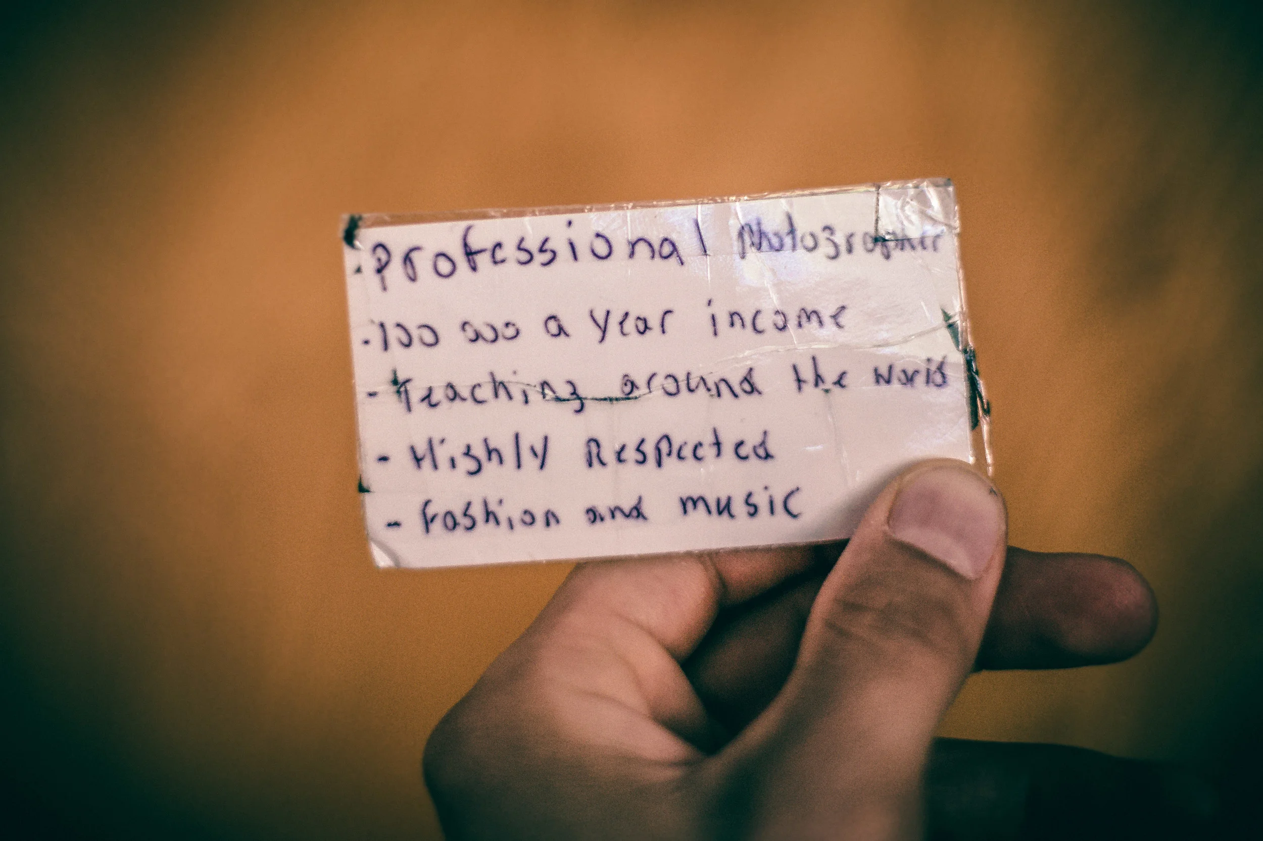 Having a goal card is a great tool to remind you of the direction your taking. Keep one in your back pocket and read it from time to time. It will keep you focused.