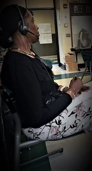 Dr. George-Fields provides ERTCIS using our headset protocol to a middle school class