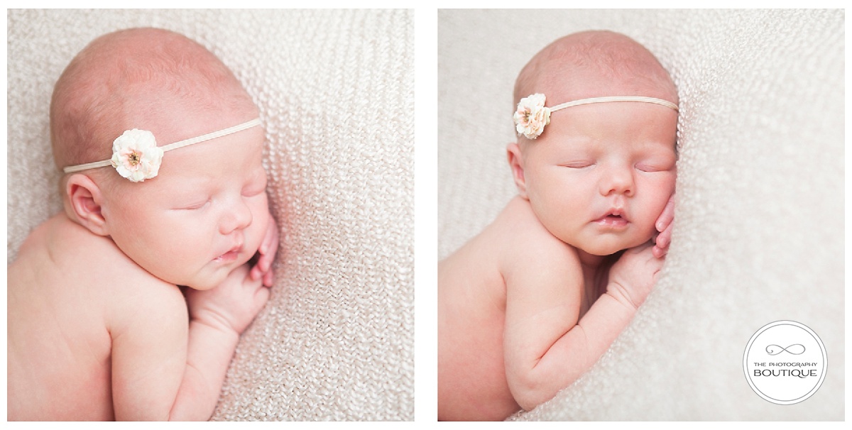 baby girl sleeping with natural flower headband