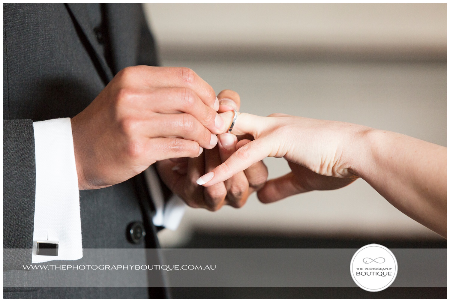 Exchanging rings at Caves House Yallingup