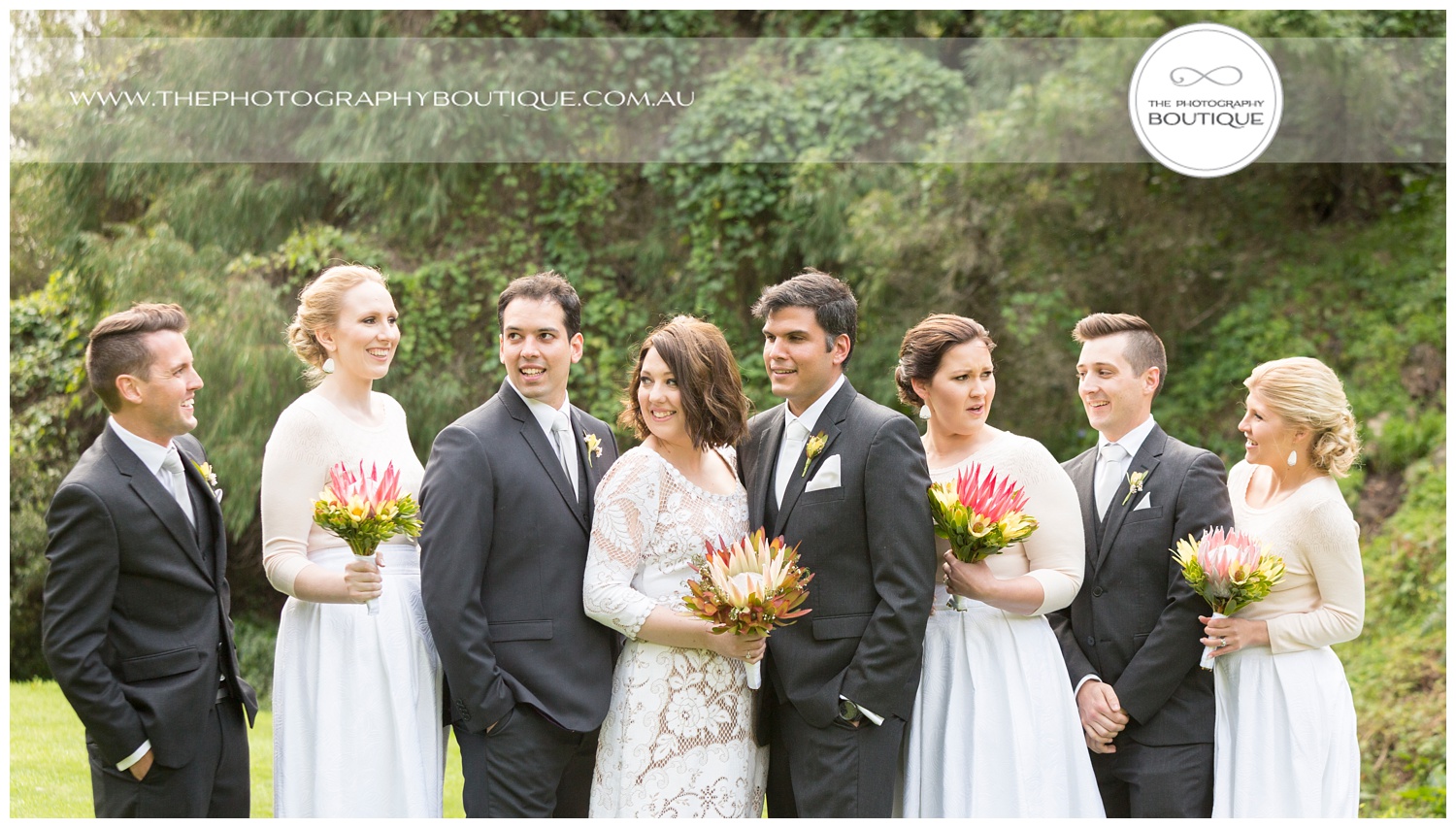 Bridal party in the gardens at Caves House Yallingup