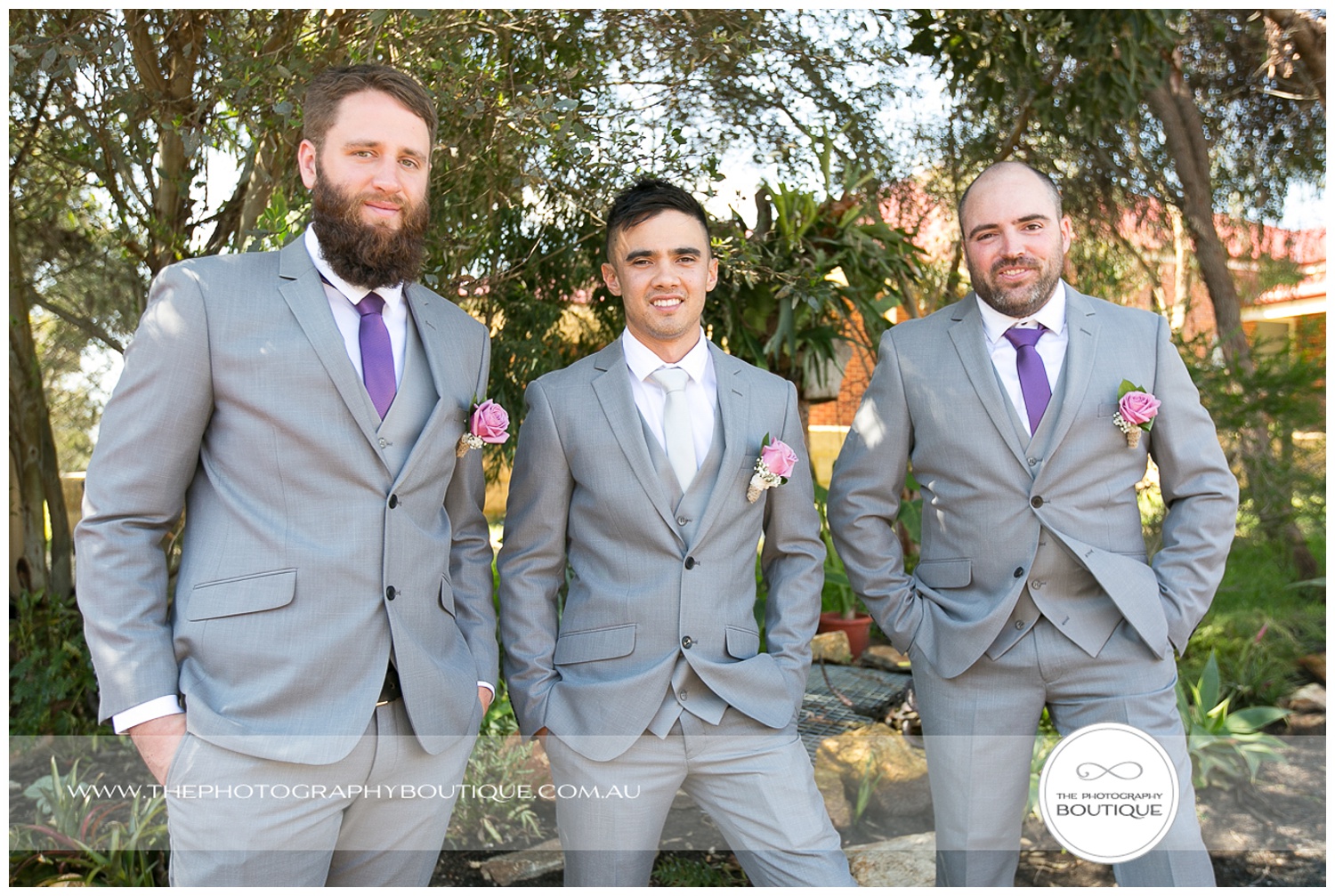 boys waiting for the bride at roelands backyard wedding