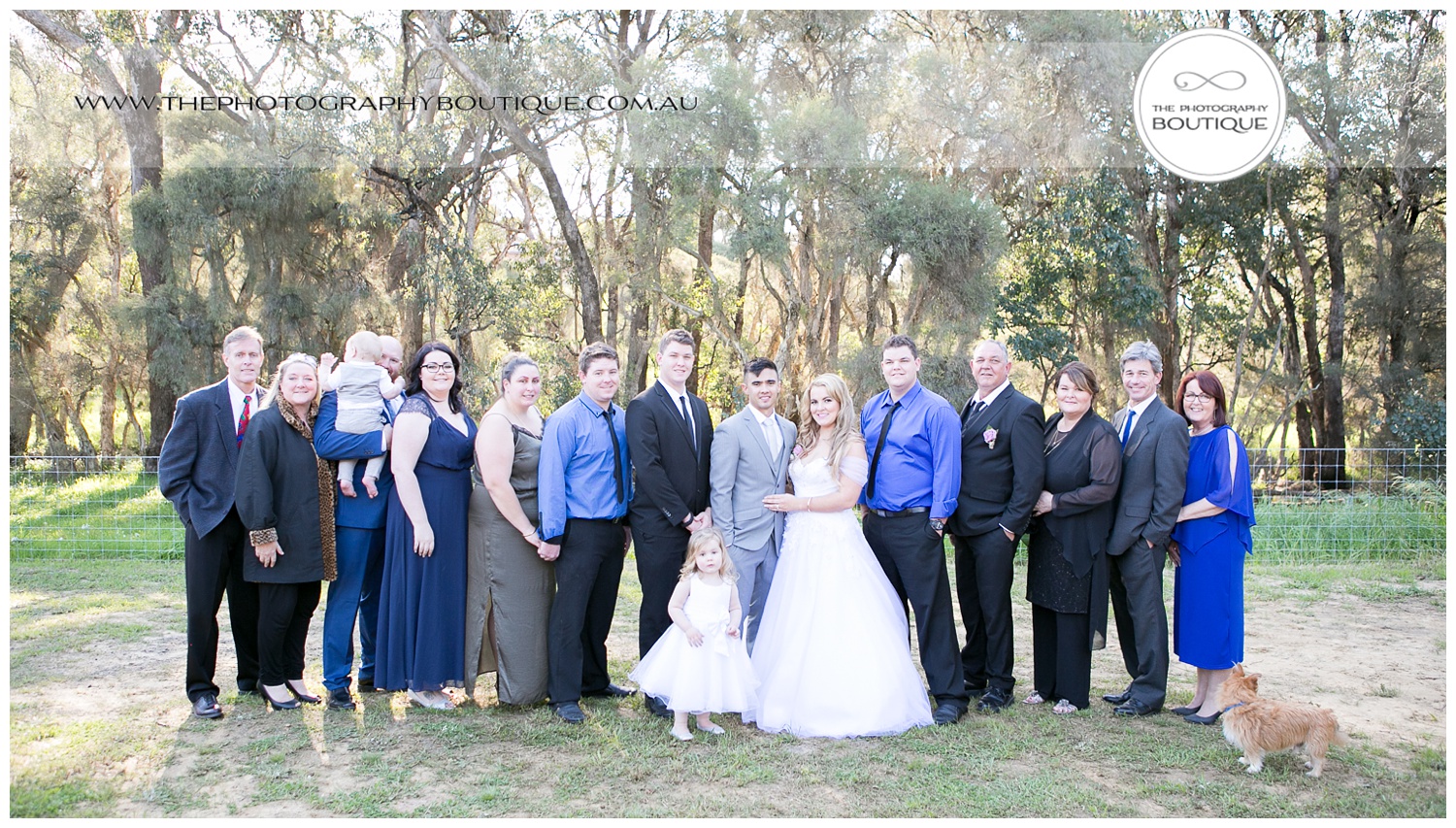 family photo at roelands backyard wedding