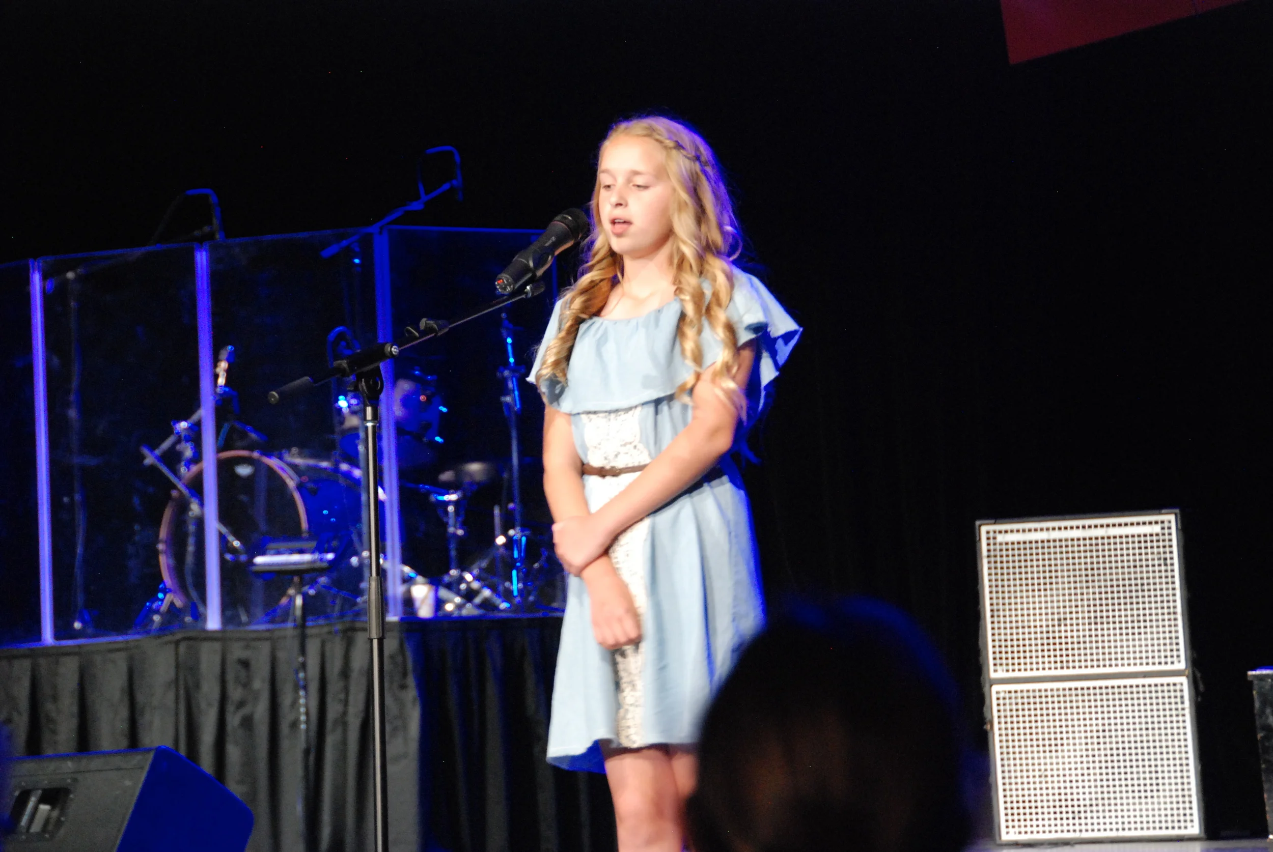 Then THIS happened... So proud of the littlest! She competed in a talent show at school for the first time! She's wanted to do this for years and you have to give her props for doing this in MIDDLE SCHOOL for the first time... Way to go girl! She sang the theme some from the movie "God's Not Dead" and she rocked it!