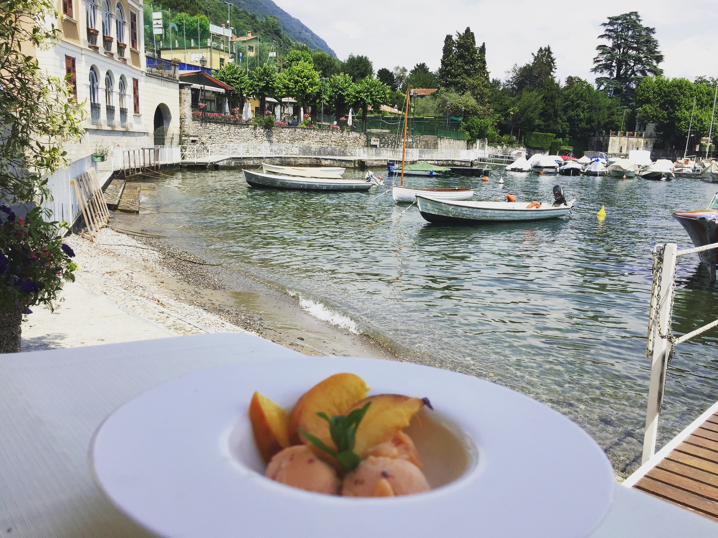 This is what we fight over... Peach sorbet that is BEYOND anything you've had before! It's like eating the sweetest, ripest fresh peach but better! 