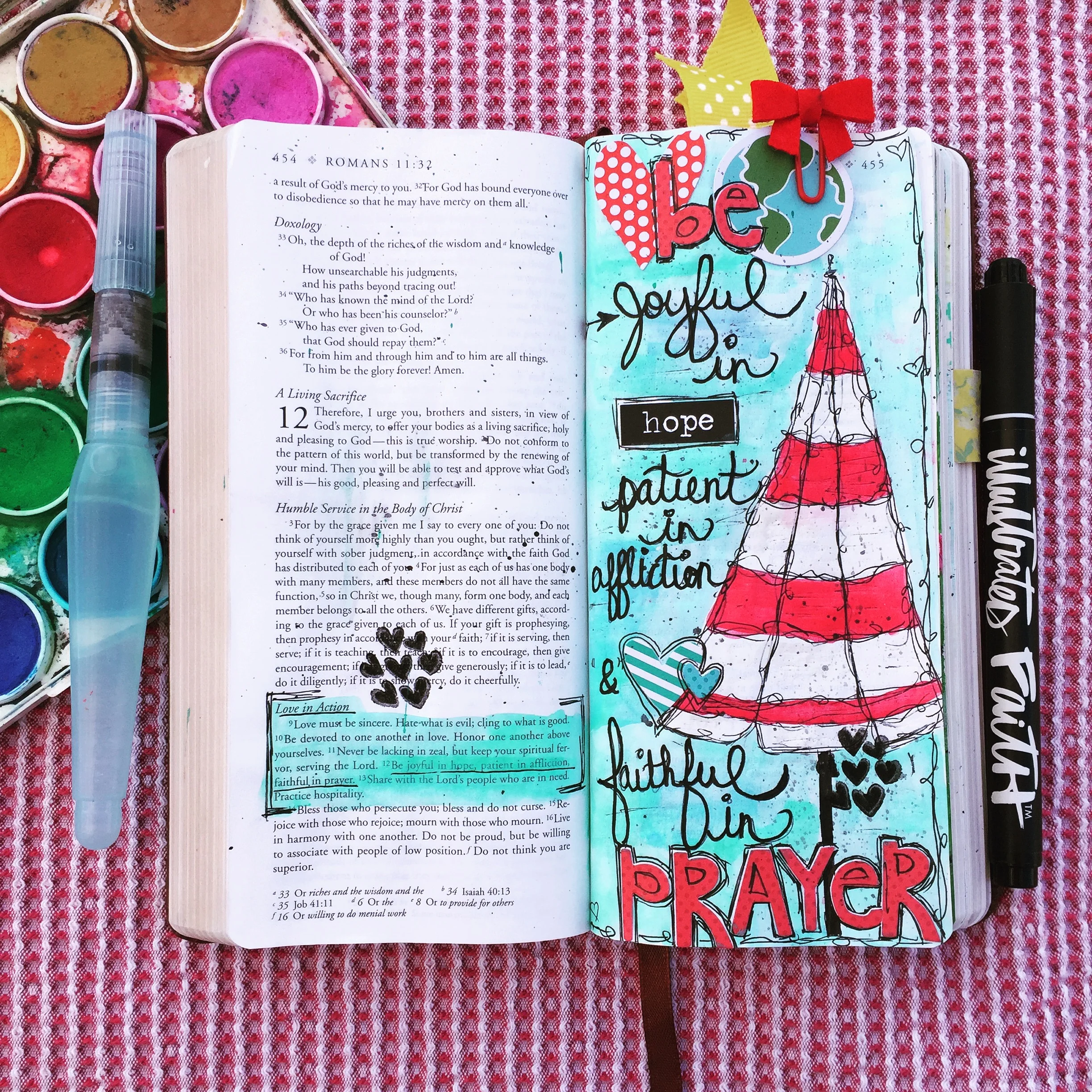 Some of my best moments here this summer were taking my art supplies to the pool and work in my travel bible.