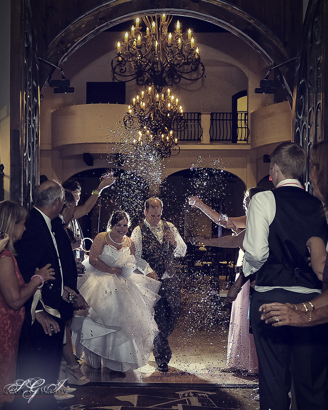 A grand exit at wedding venues in Houston means use confetti, not rice.