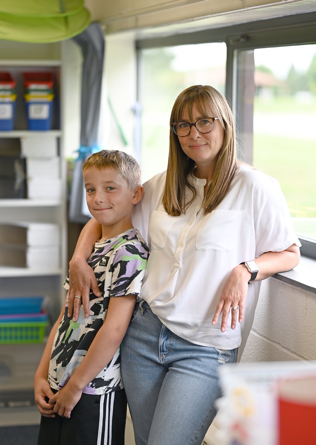 Ashleigh Hamilton (Third Grade Teacher) and son Evan, Woodland Elementary School, Perrysburg, Ohio