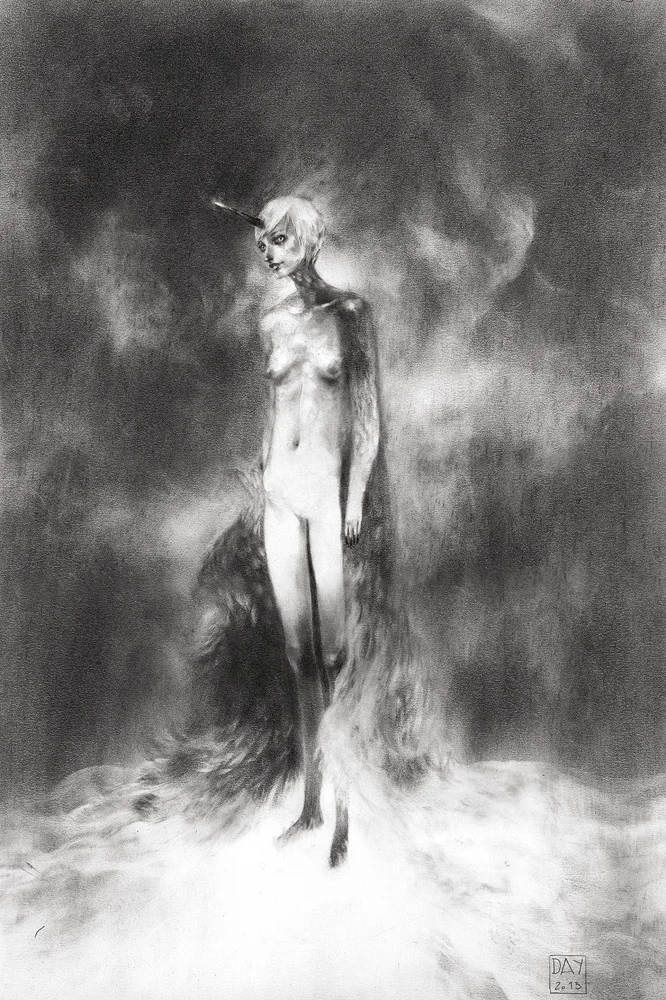 Alexandre Day Licorn 2013 Graphite on paper 29.7 x 42cm
