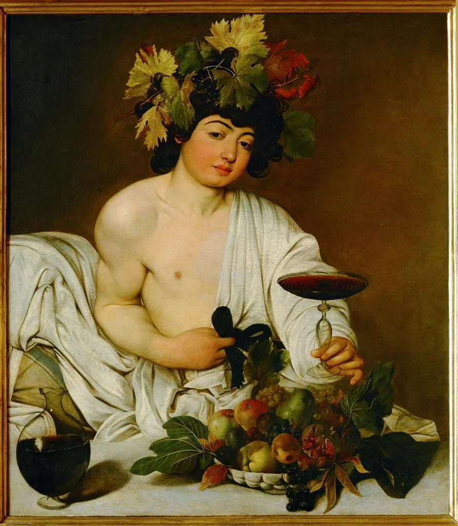 "Bacchus" by Michelangelo Merisi da Caravaggio, circa 1597-1598 Oil on Canvas, 95 x 85 cm (Reproduction Courtesy of Artstor)