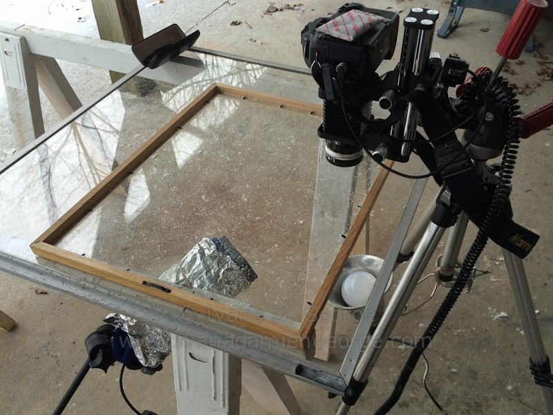 My outdoor setup for snowflake photography....BRRRRR its cold!