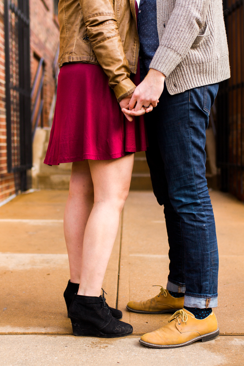  urban engaged or married couple holding hands photography couples photography Westport Kansas City, MO 