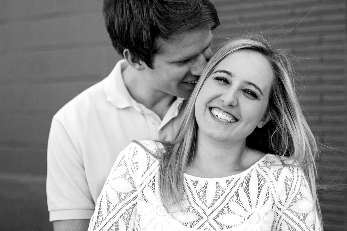  Engagment photos in Kansas City west bottoms engagment photography black and white photo 