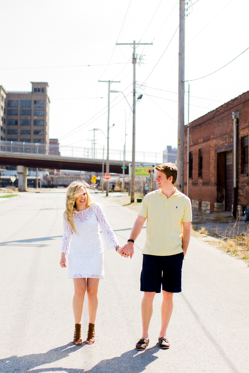  Engagment photos in Kansas City west bottoms sunny day engagment photography 