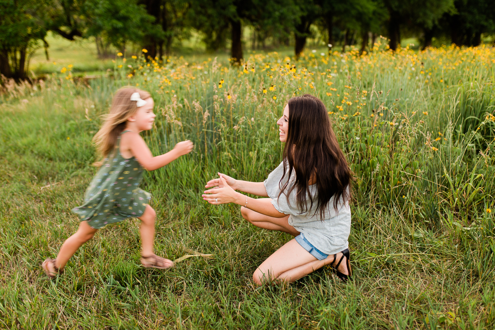  Daughter runs to her mother, mommy and me session at Shawnee Mission Park, Kansas City family photographer 