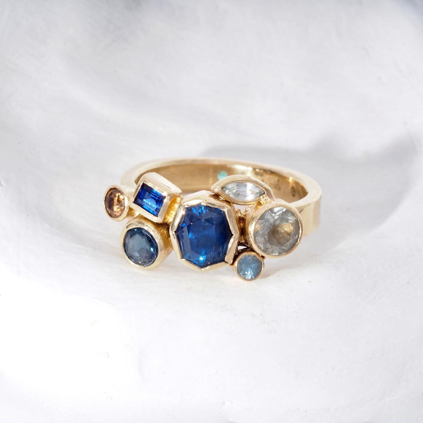 Gorgeous gemstones brighten this gray May day. #recycled #ethical #rings #madewithlove #supportlocal #artoftheday