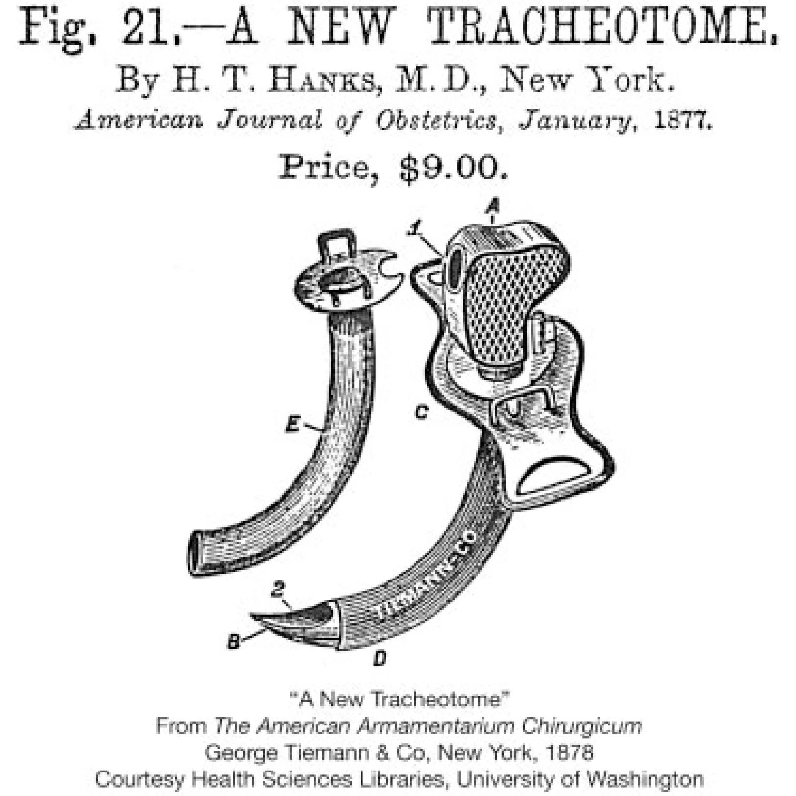 A new tracheotome. (1878). The American Armamentarium Chirugicum. Washington : Health Science Libraries.