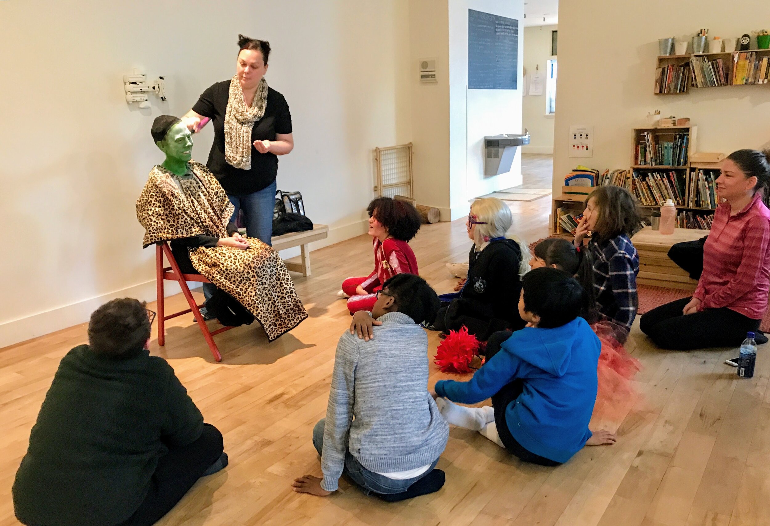 Broadway make up artist teaching make up to kids, children, pre-teens and teenagers