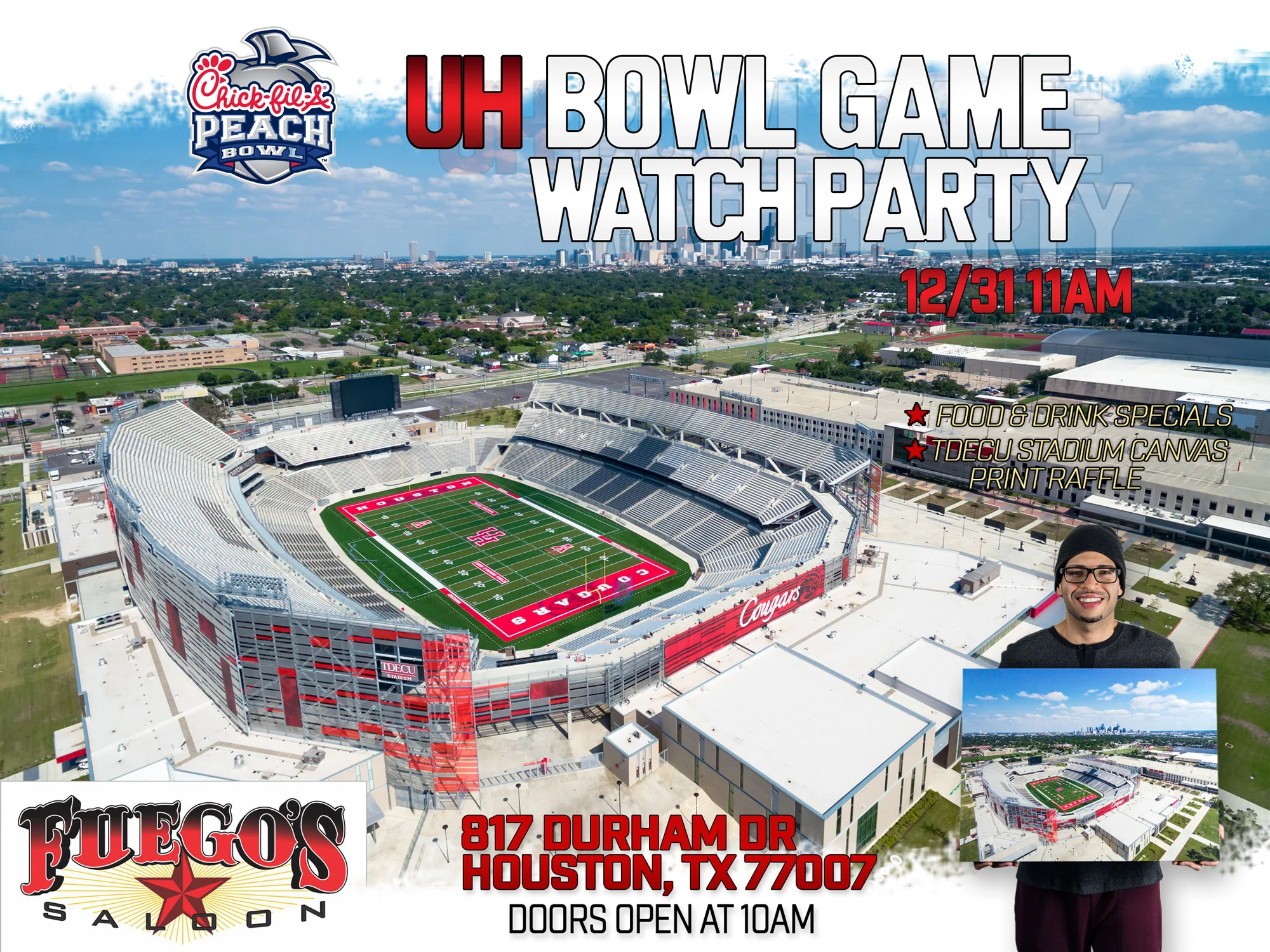 UH Bowl Game Watch Party at Fuego's Saloon - 12/31 11am