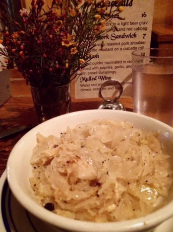 Sauerkraut with juniper berries.
