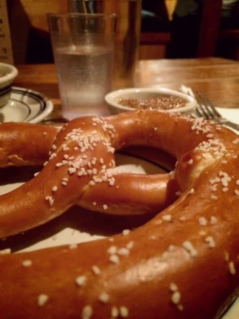 Pretzel with their homemade mustard.