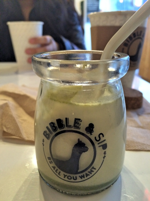 Matcha panna cotta.