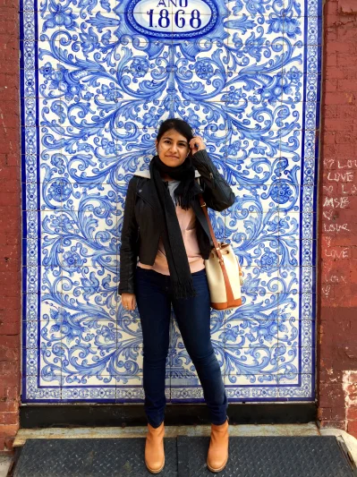 Forever 21 moto jacket, J.Crew cashmere scarf, T by Alexander Wang cardigan, J.Crew long-sleeved shirt, Pilcro and the Letterpress jeans, Acne Studios boots, Vintage Dooney & Bourke bucket bag