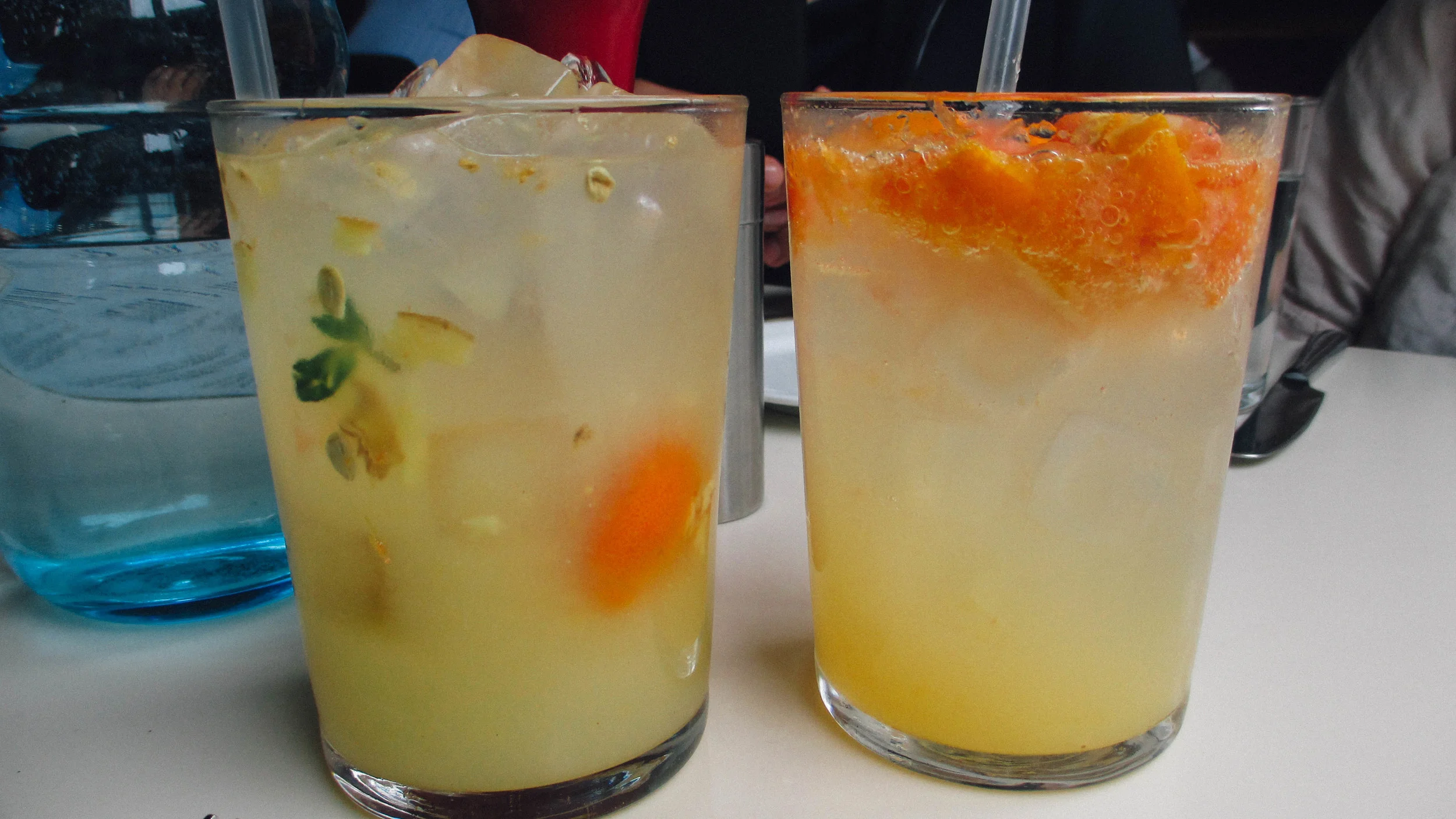 L: Kumquat Ginger Lemonade, R: Orange Refresher