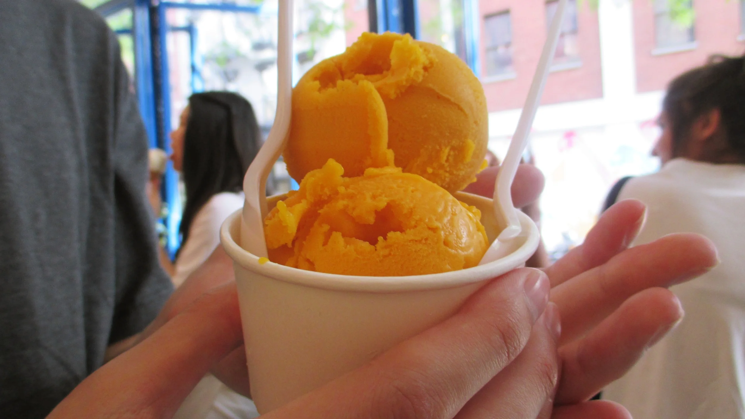 Mango-passionfruit sorbet