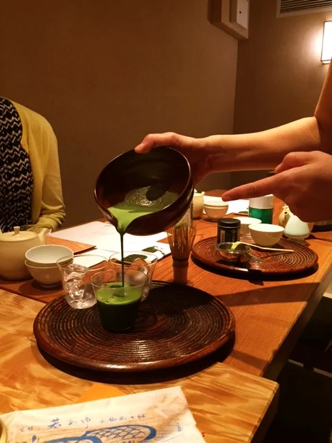Miwa served iced matcha (usucha) before class started