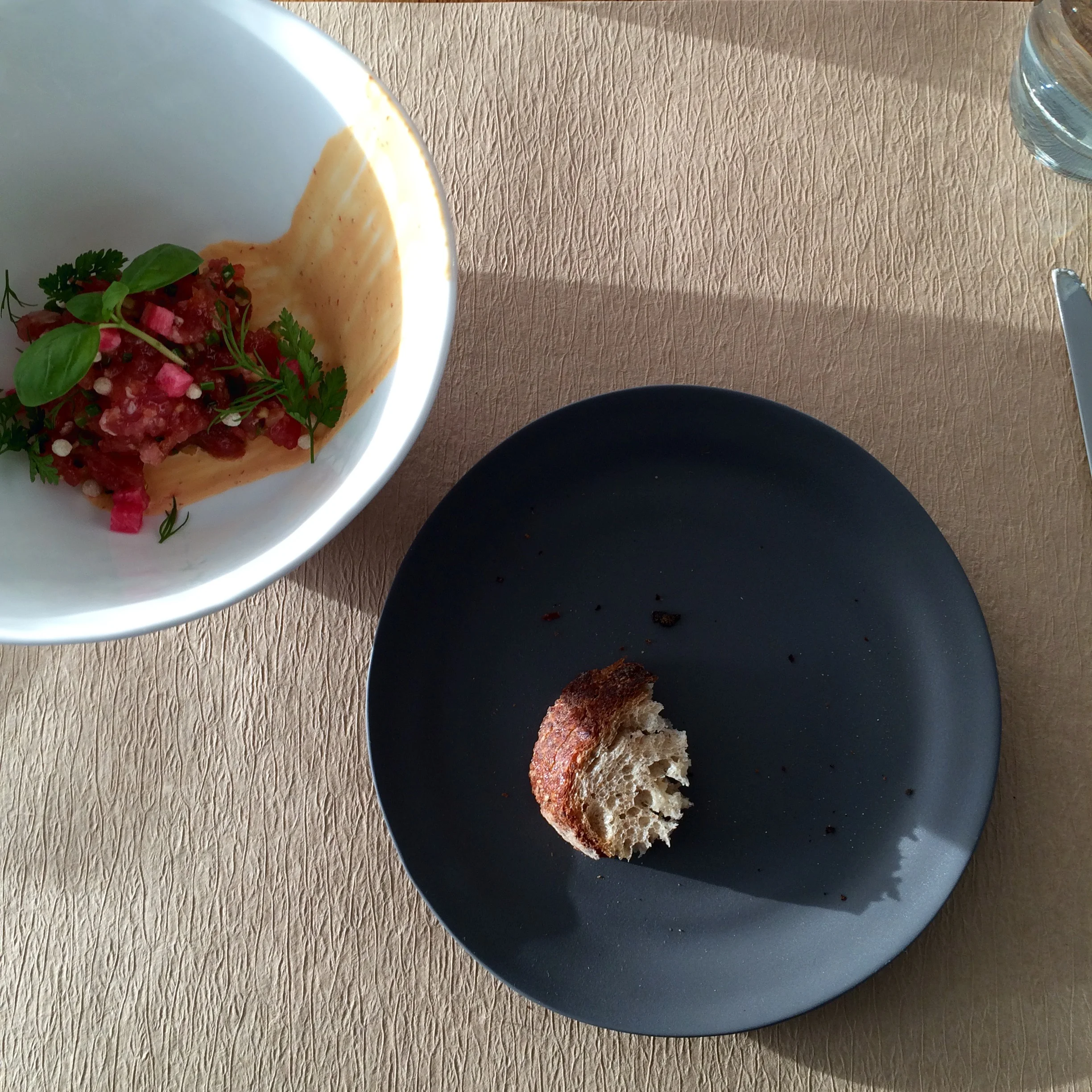 Chilled tuna tartare with serrano and pickled daikon