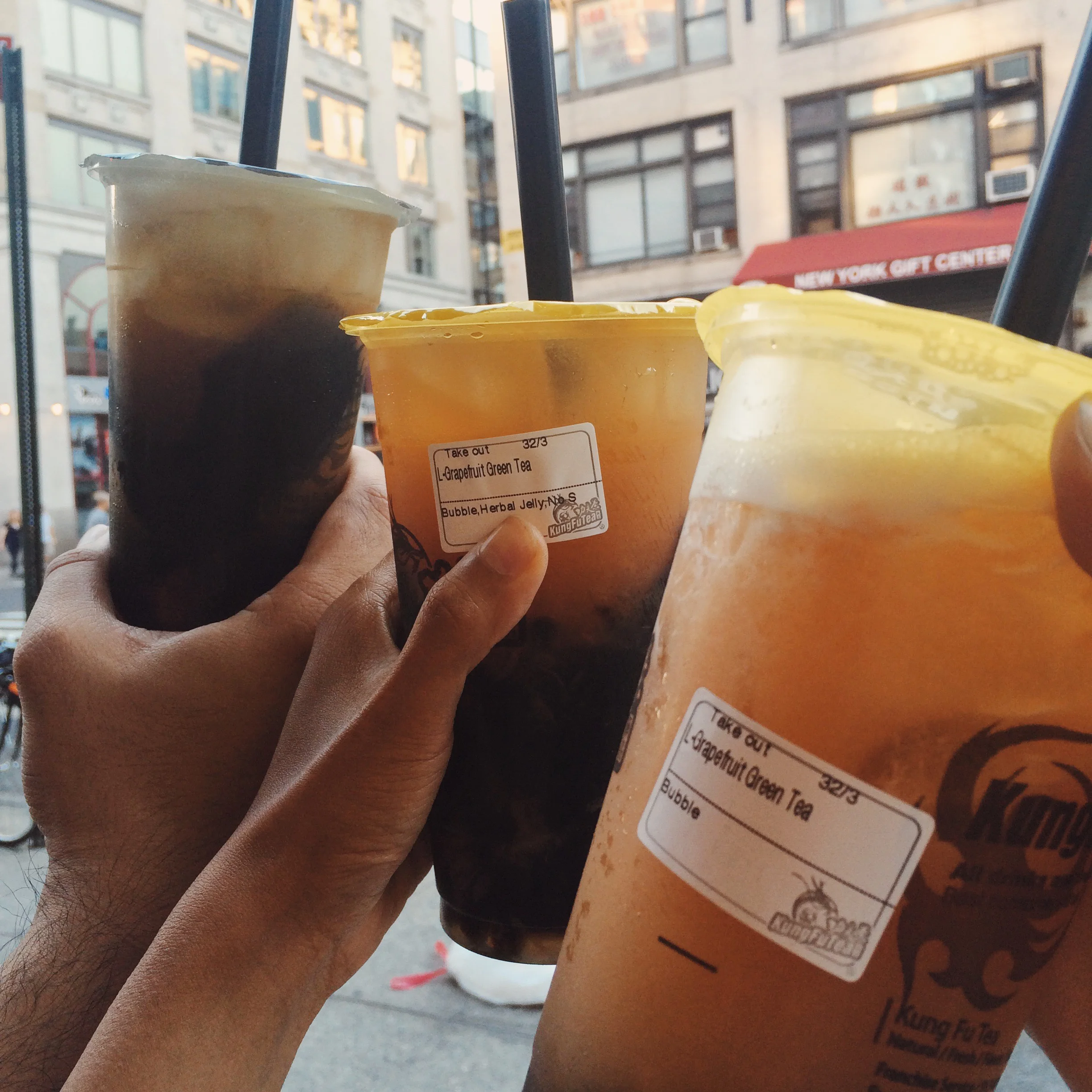 Grapefruit green tea at Kung Fu Tea's Chinatown location