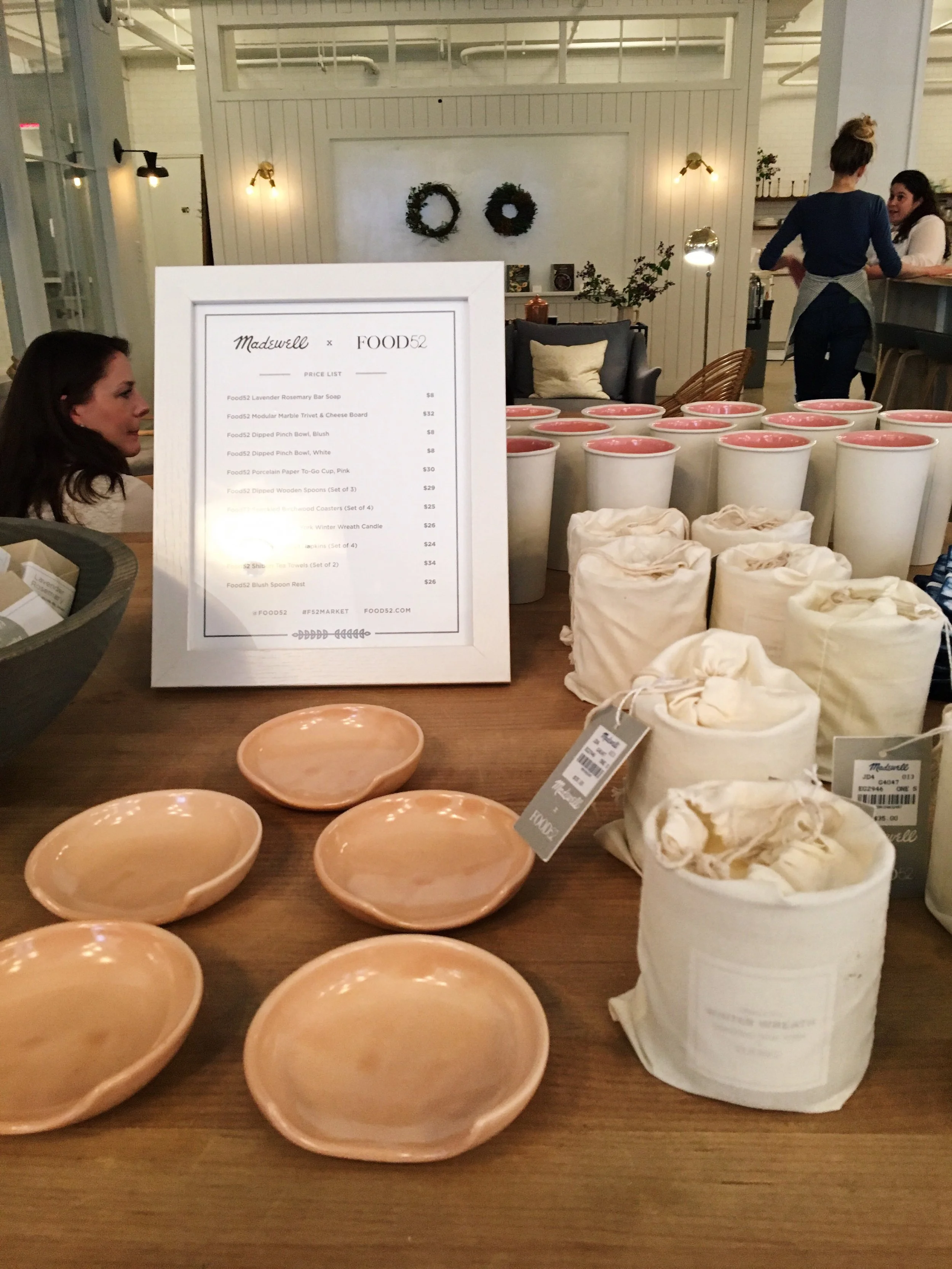 Madewell x Food52 collaboration: scented soaps, candles, napkins, and small dishes